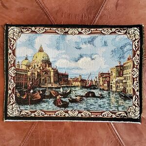 Vintage Grand Canal & Church of Salute Venezia Venice Tapestry 12.5x8.5 Inch